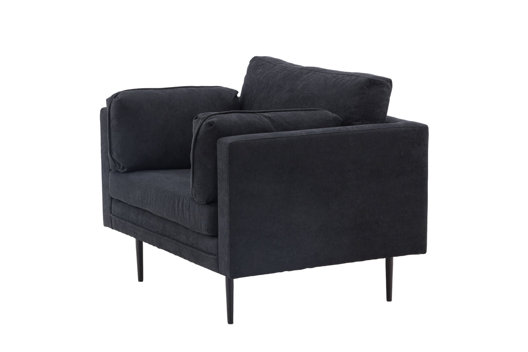 Venture Home Boom Single Sofa - Black / Black Fabric / linen