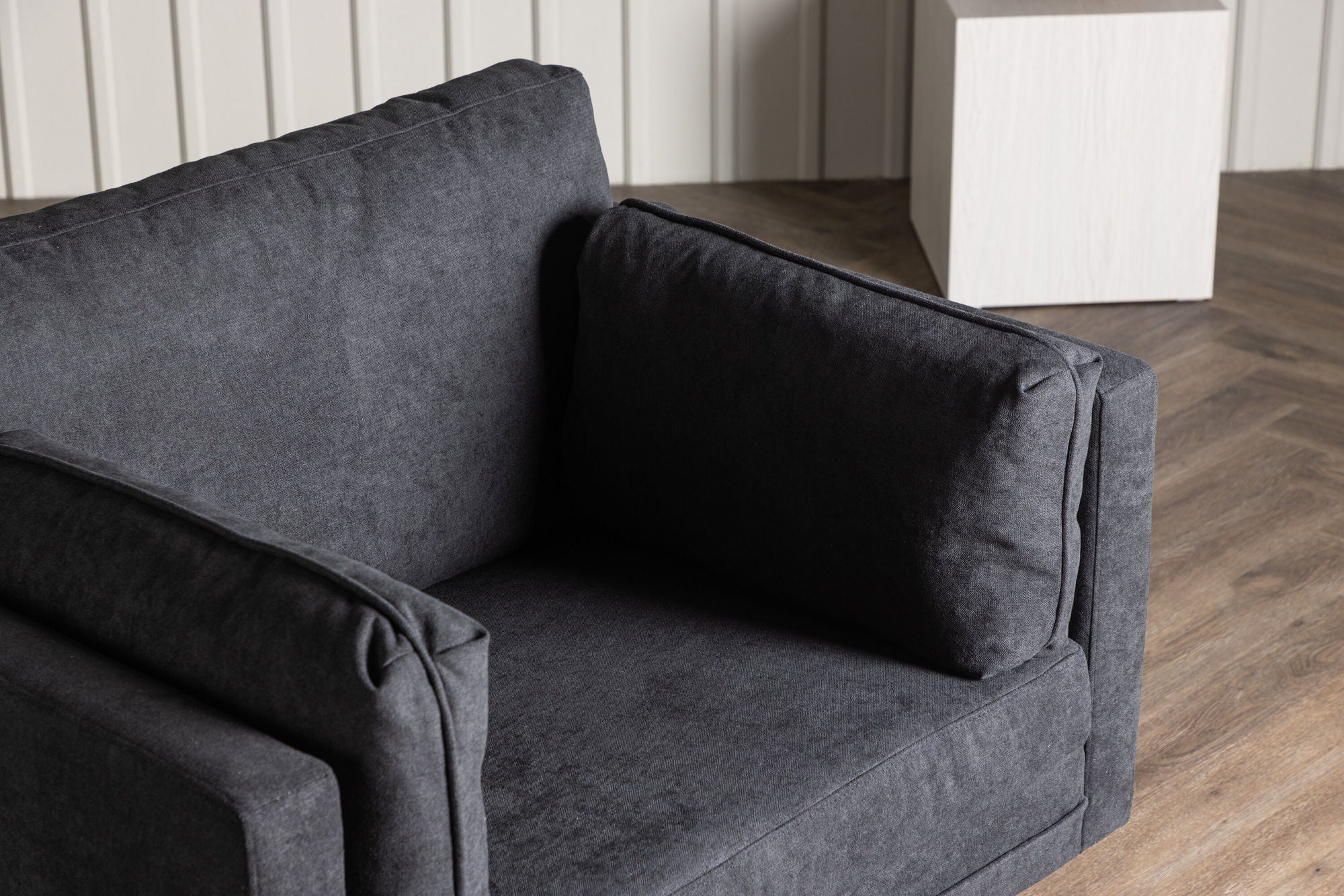Venture Home Boom Single Sofa - Black / Black Fabric / linen