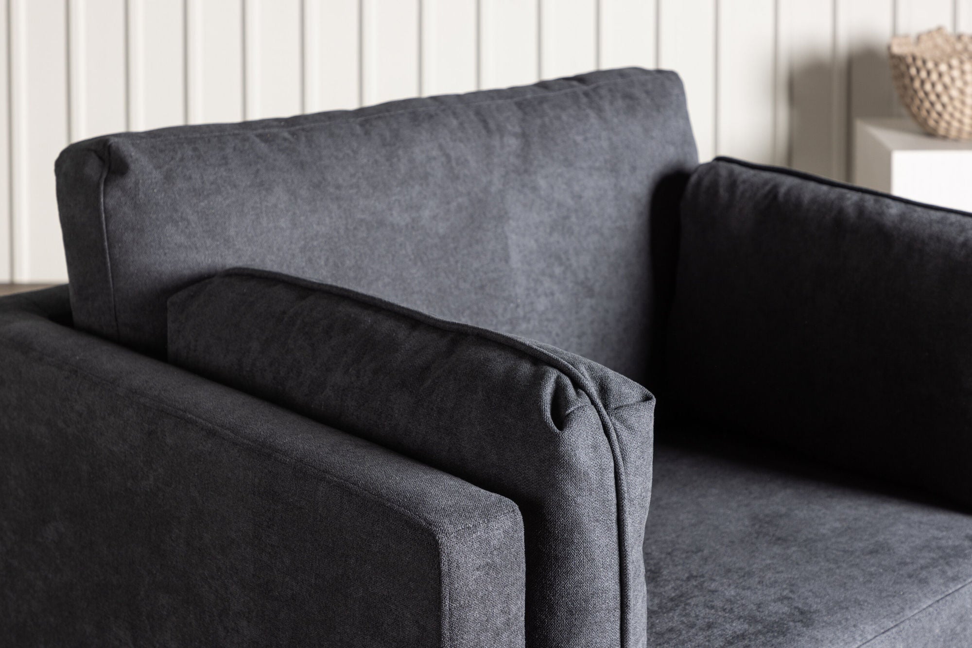 Venture Home Boom Single Sofa - Black / Black Fabric / linen