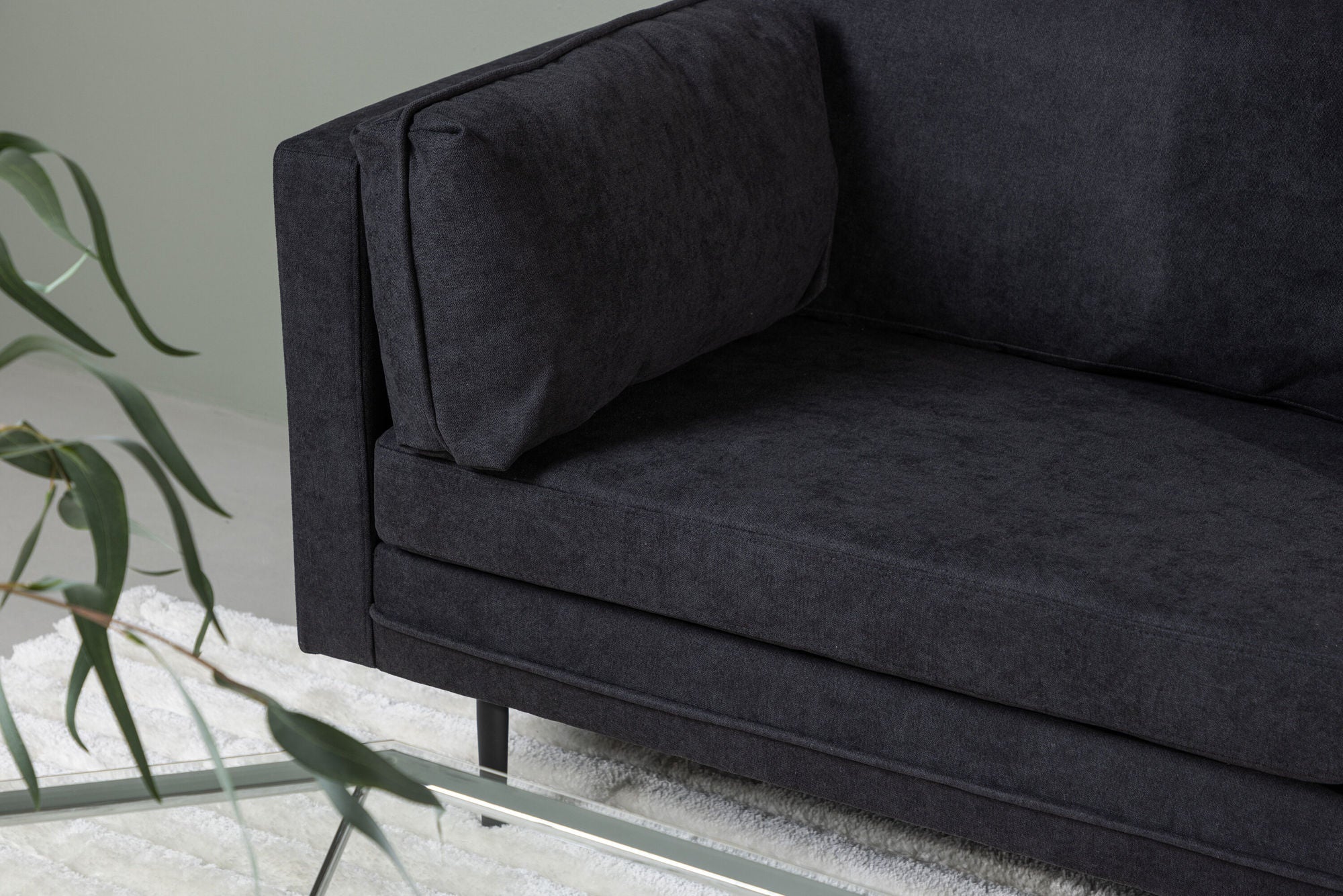 Venture Home Boom Sofa - Black / Black Fabric / linen