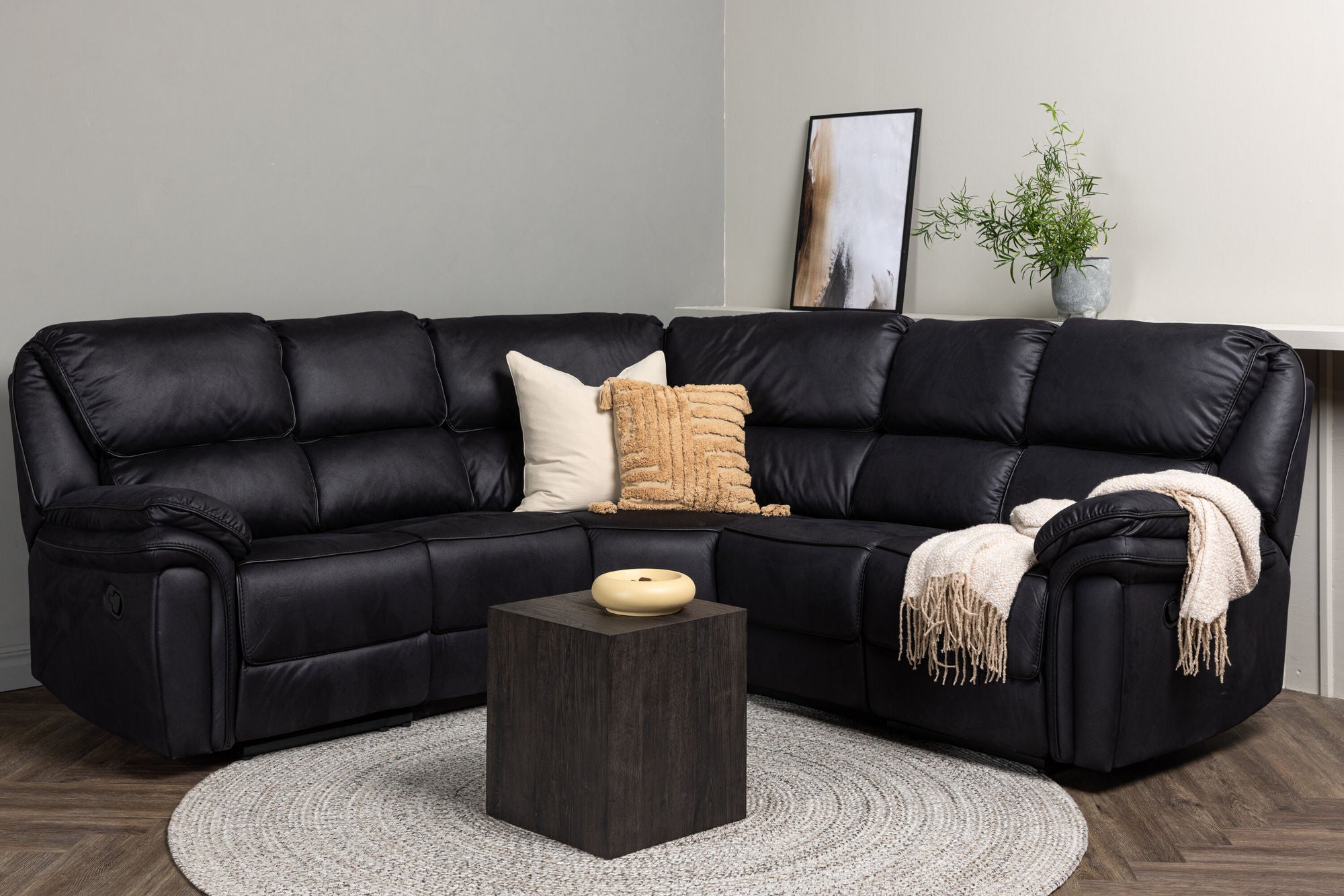Venture Home Saranda Recliner hjørne Sofa - / Black Microfibre