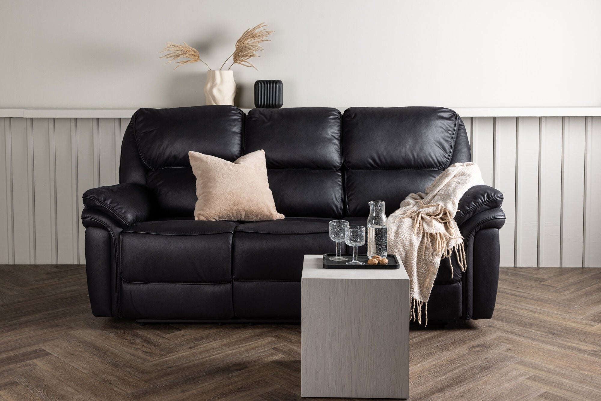 Venture Home Saranda Recliner 3-seat Sofa - / Black Microfibre