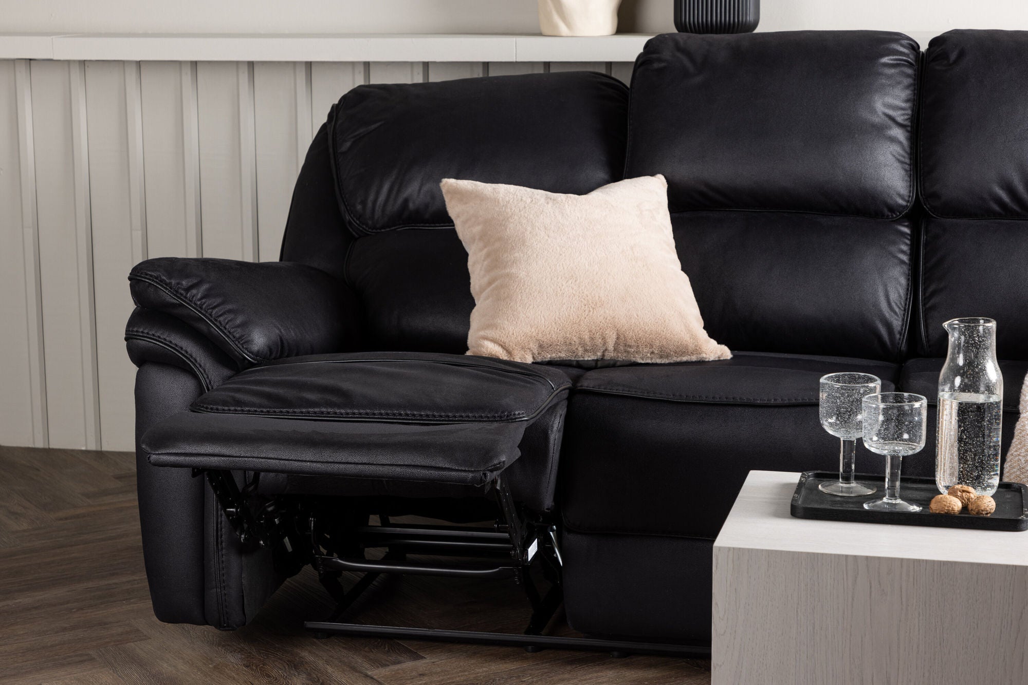 Venture Home Saranda Recliner 3-seat Sofa - / Black Microfibre