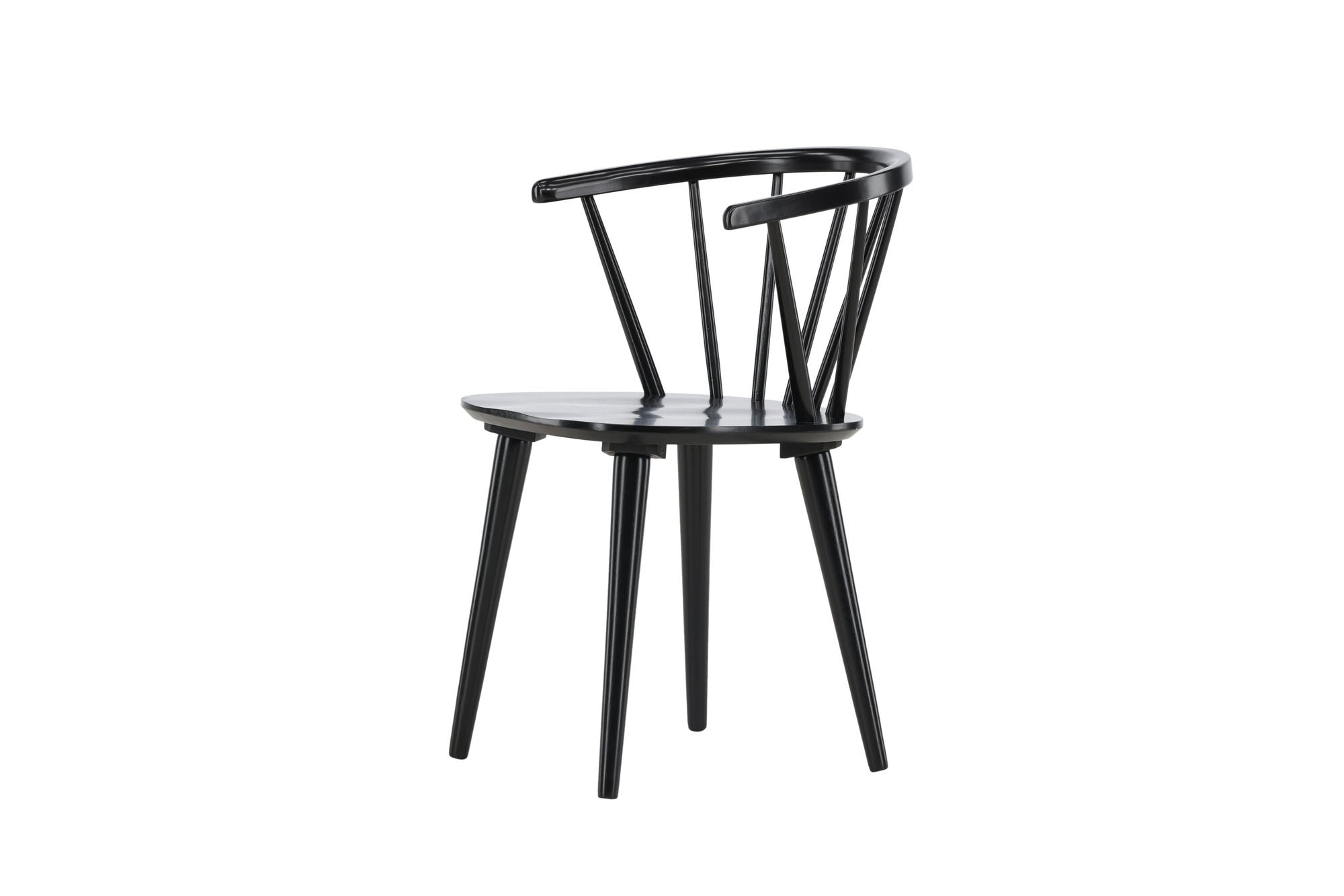 Venture Home Bobby Spisebordsstol 2-pack - Black / Black Solid Rubber Wood
