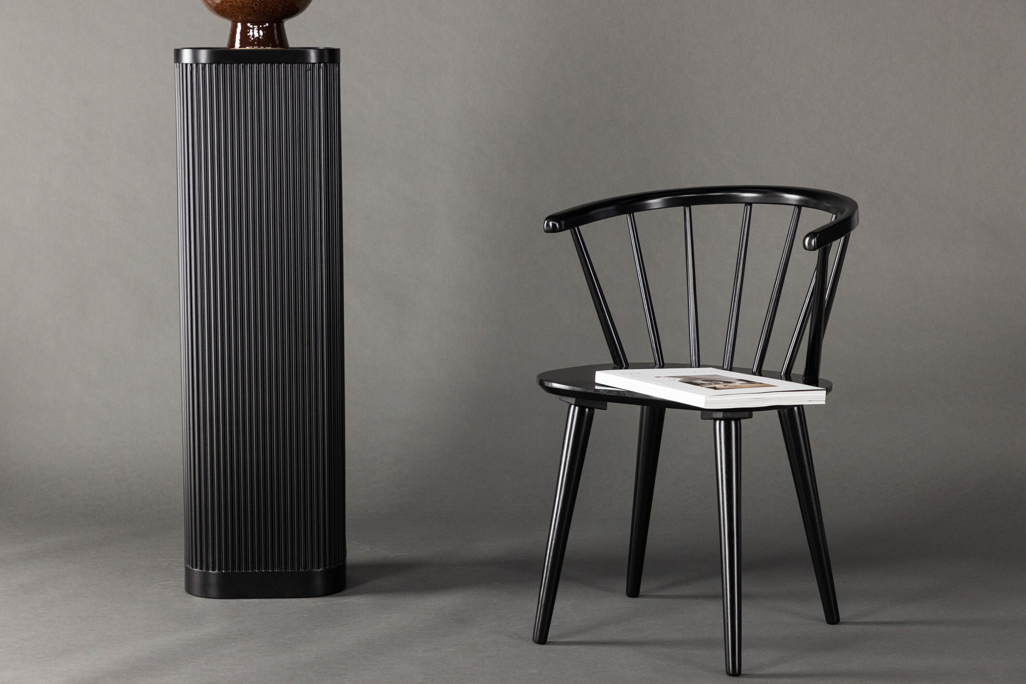 Venture Home Bobby Spisebordsstol 2-pack - Black / Black Solid Rubber Wood
