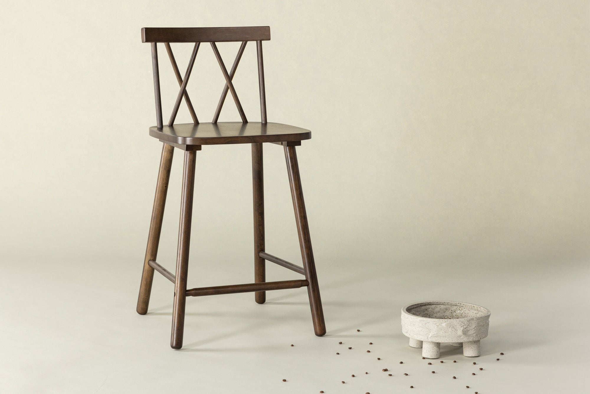 Vind Mollöström Bar stol 2-pack - Mocca / Walnut Wood