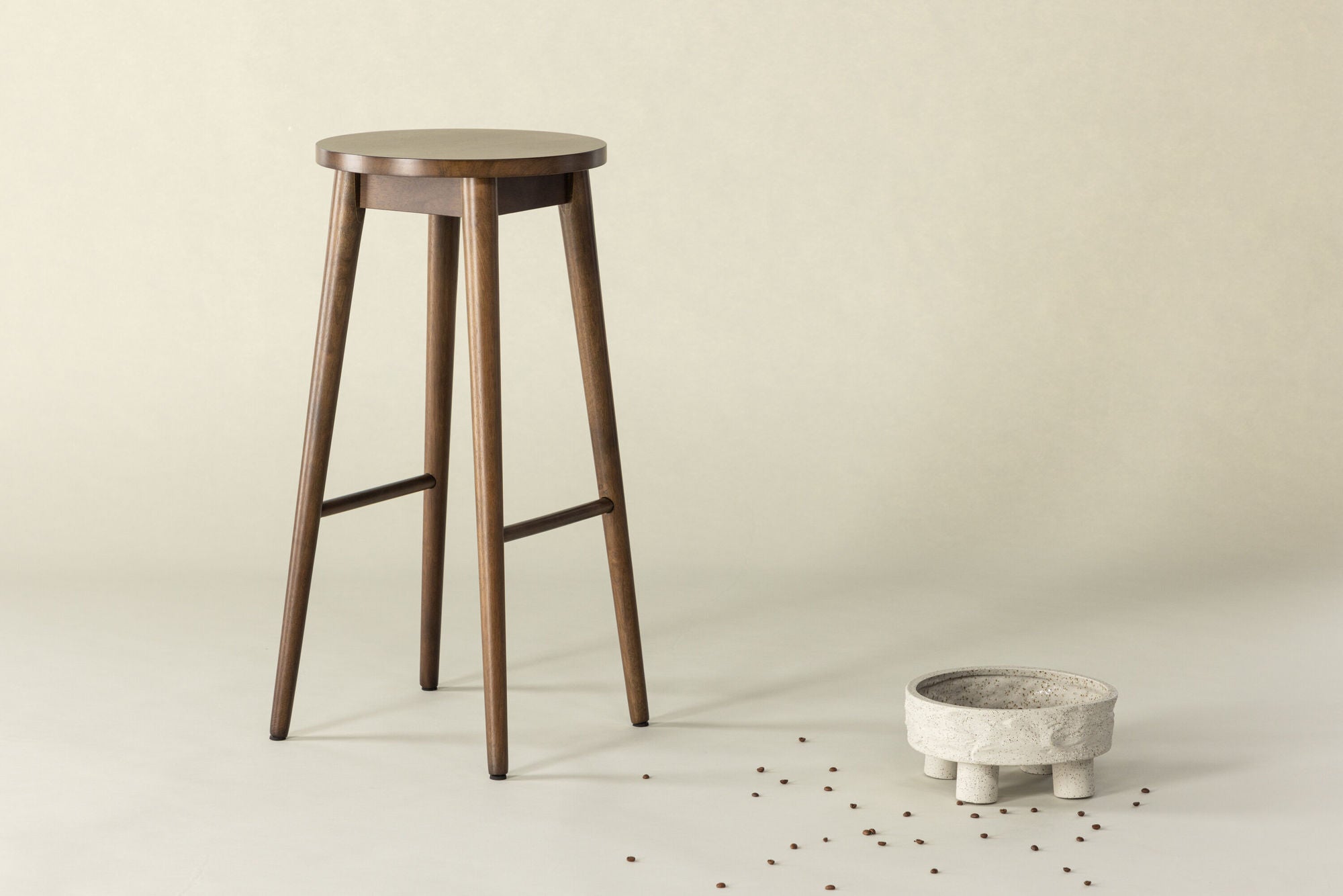 Vind Mollösand Bar stol 2-pack - Mocca / Walnut Wood