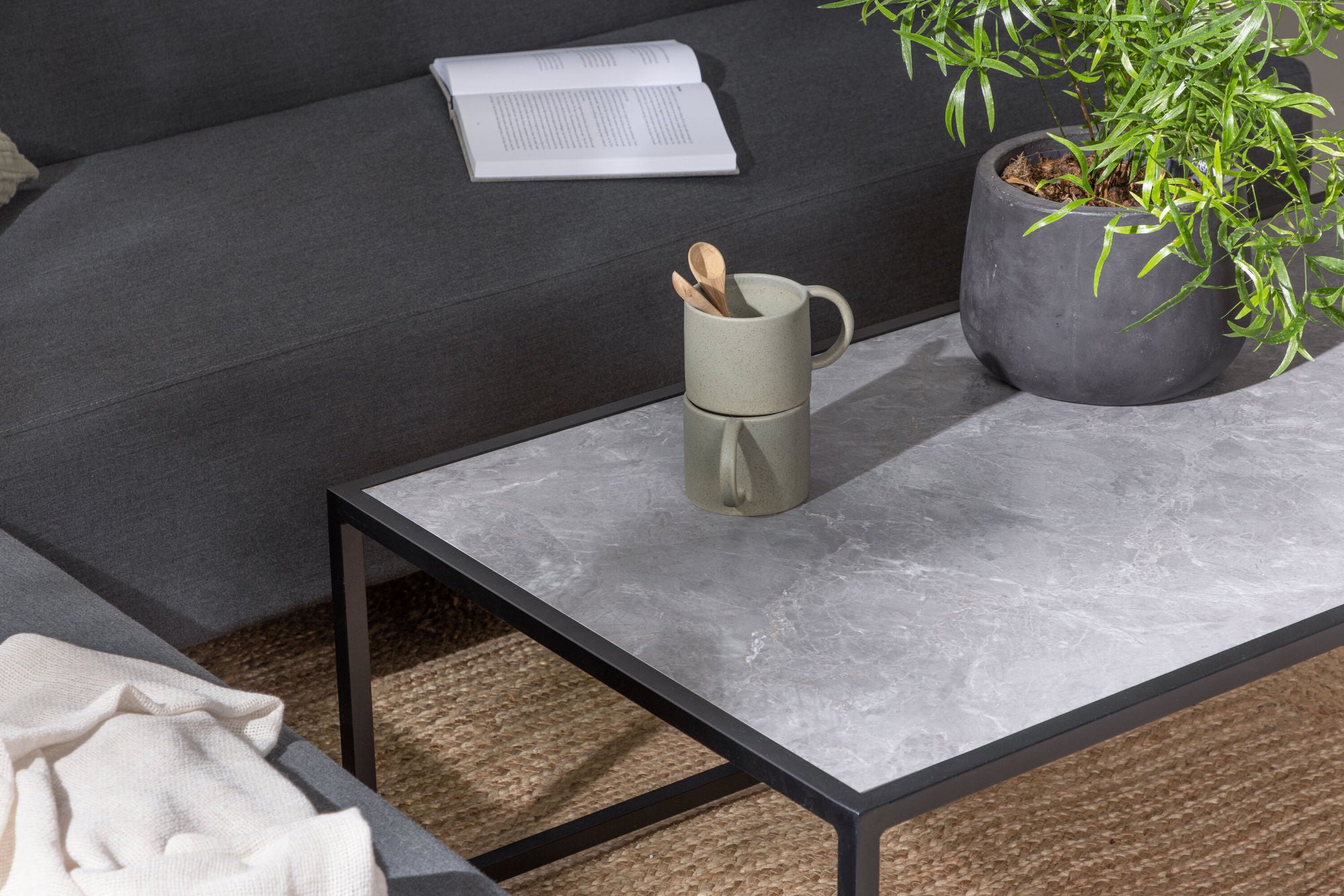 Venture Home Mecka hjørne Sofa set with bord / Dark Grey