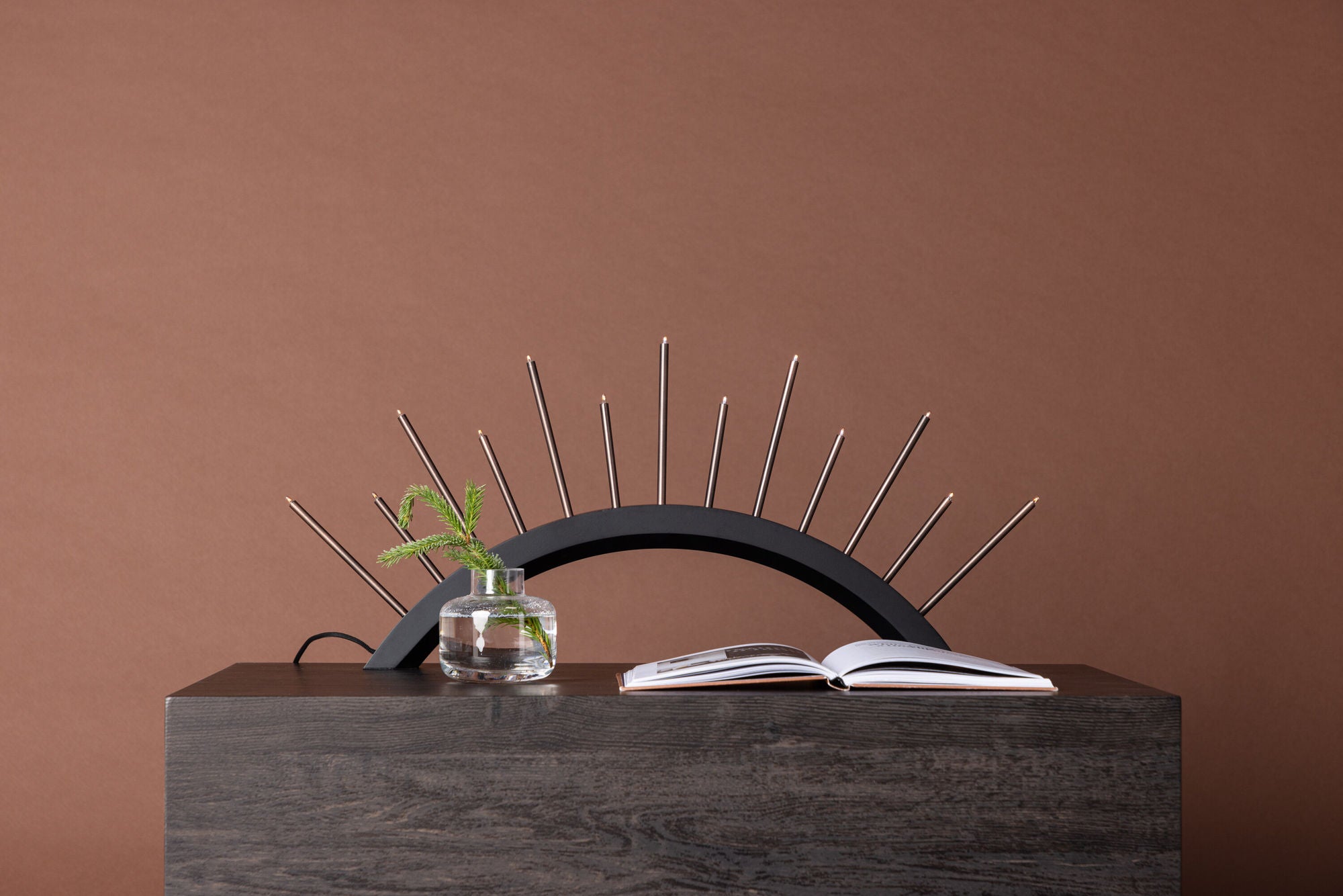 Venture Home Björnrike  Candlestick  - Black  / Metal, Copper  finish