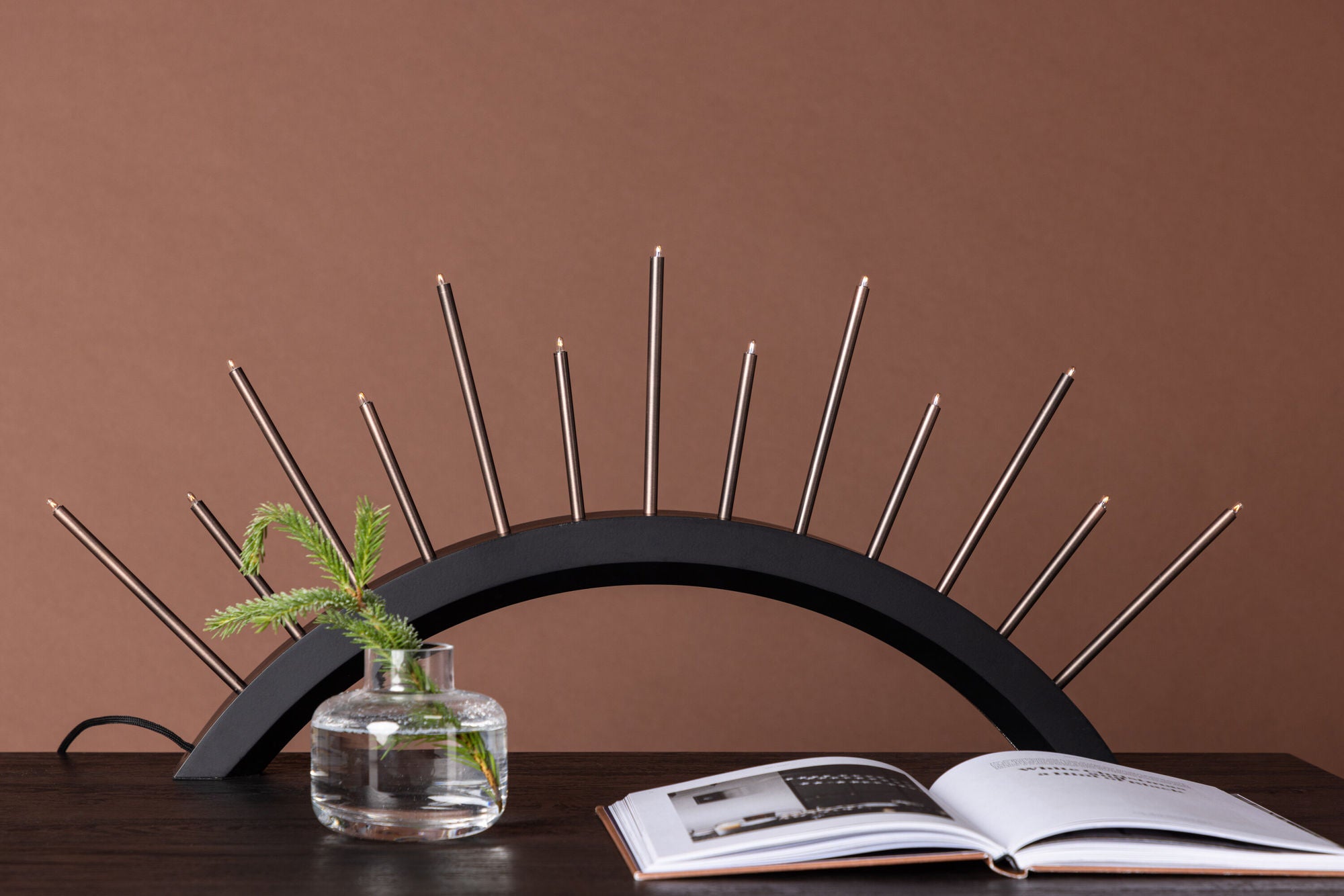 Venture Home Björnrike  Candlestick  - Black  / Metal, Copper  finish