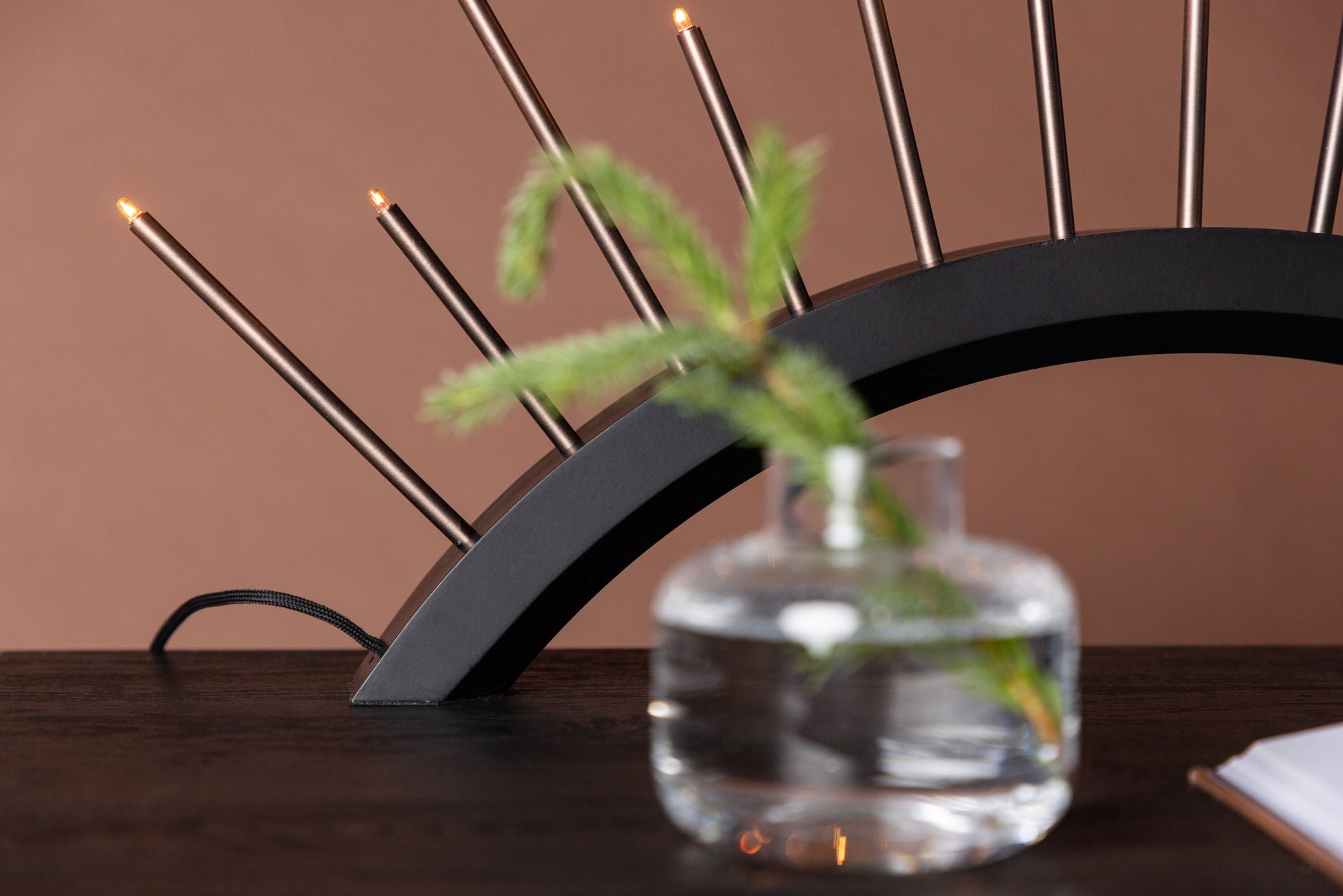 Venture Home Björnrike  Candlestick  - Black  / Metal, Copper  finish