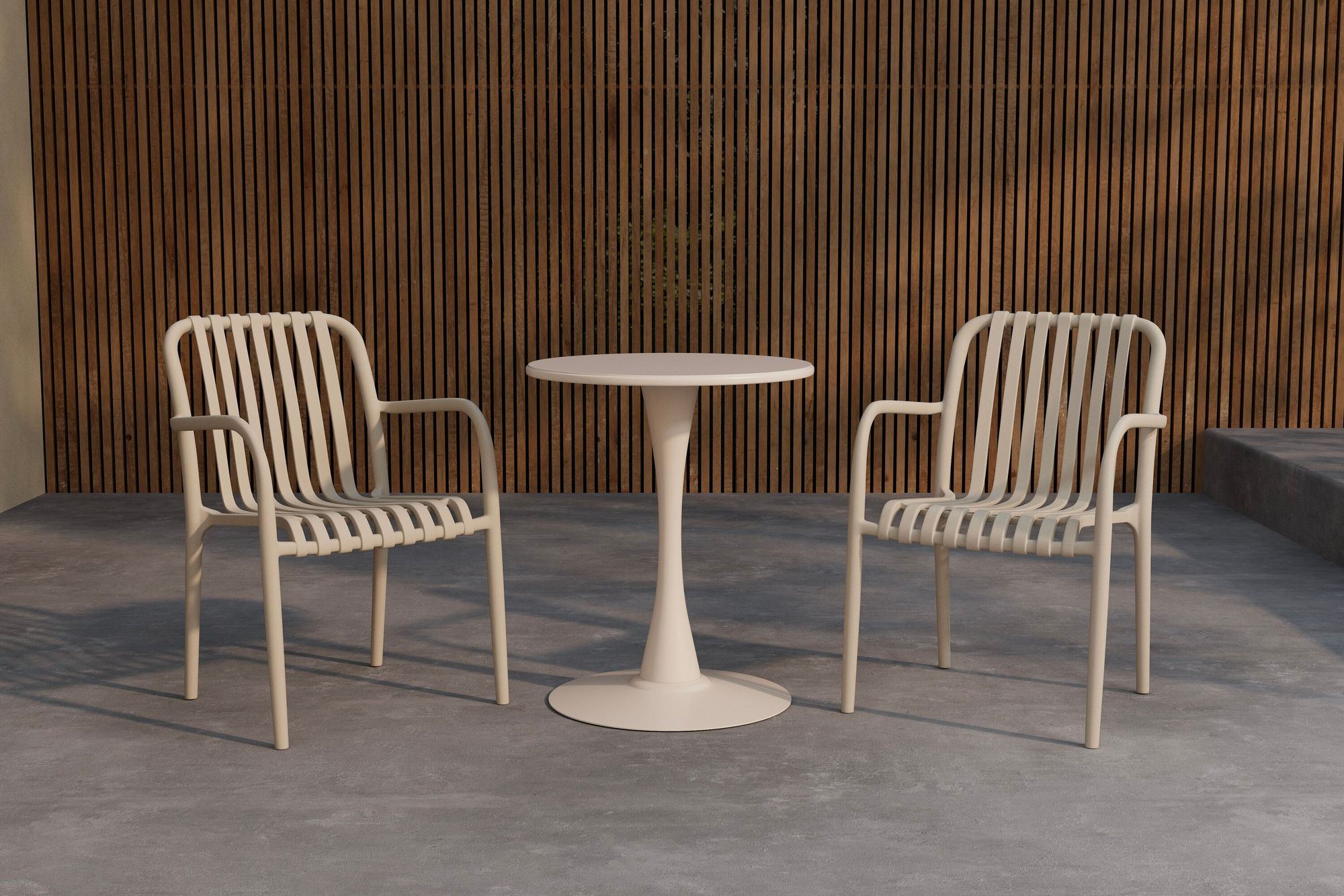 Venture Home Limnos Cafe Set ø60x70 cm - Beige / Beige