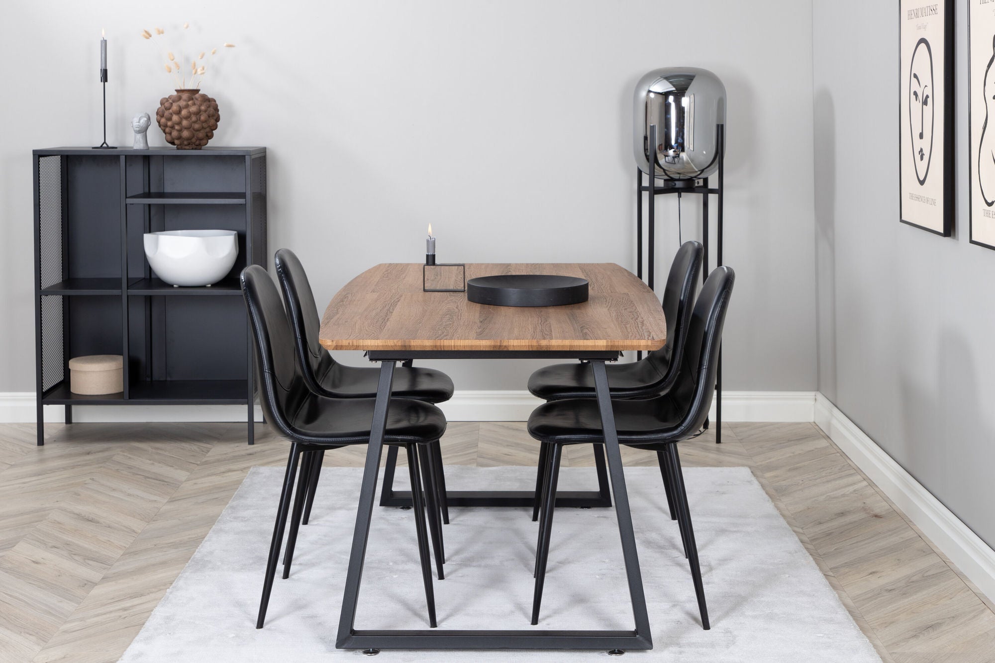 Venture Home Inca spisebord - Wood / Black + Polar Spisebordsstol Black / black_4