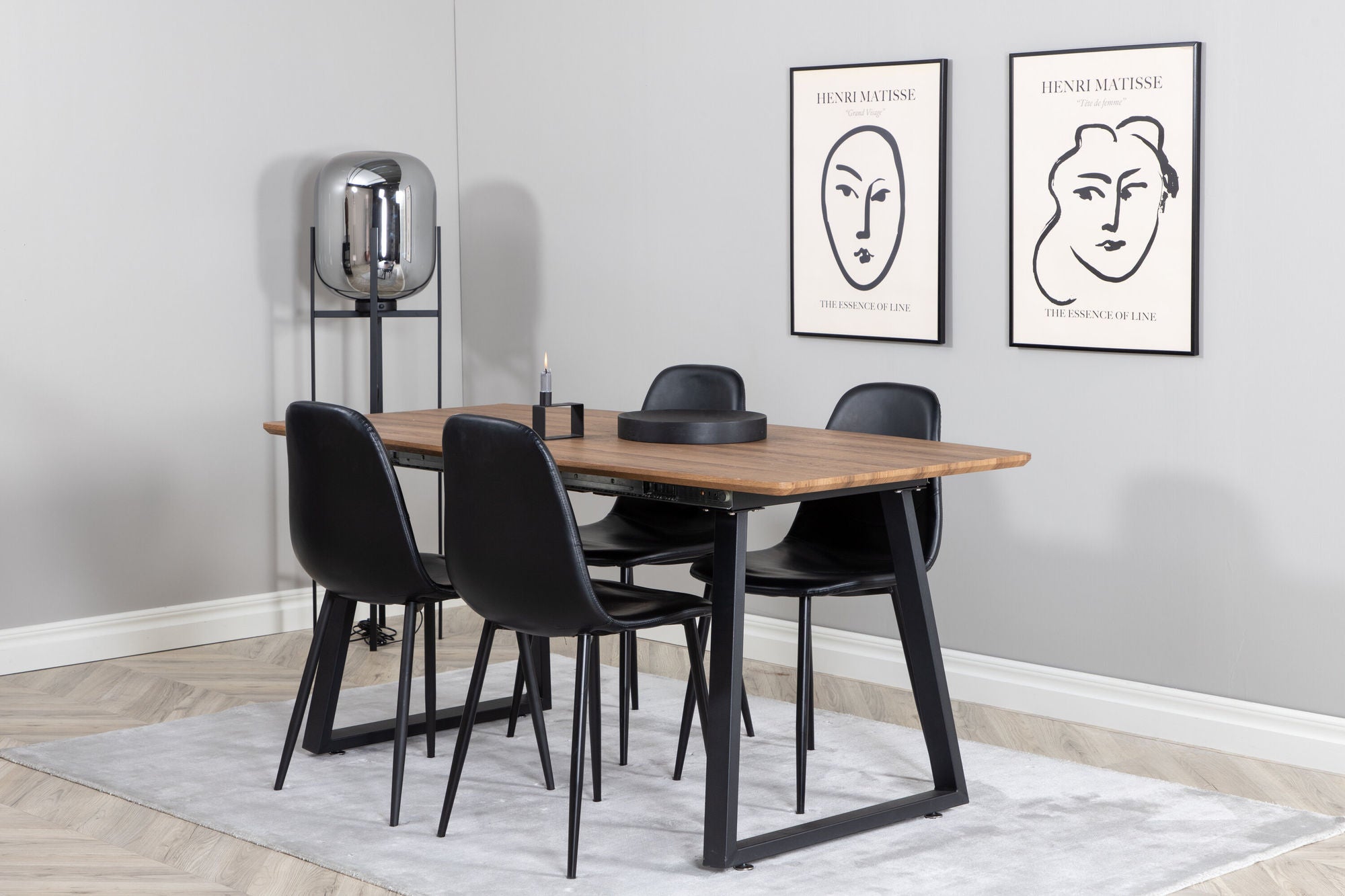 Venture Home Inca spisebord - Wood / Black + Polar Spisebordsstol Black / black_4