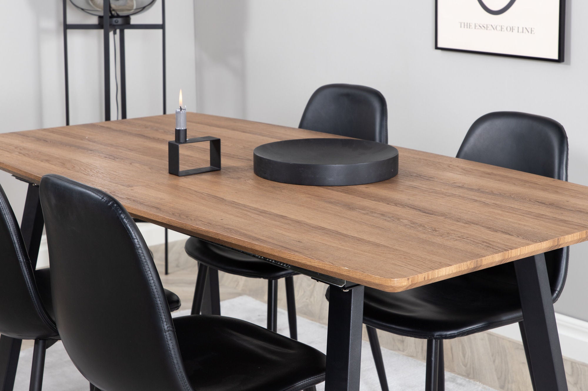 Venture Home Inca spisebord - Wood / Black + Polar Spisebordsstol Black / black_4