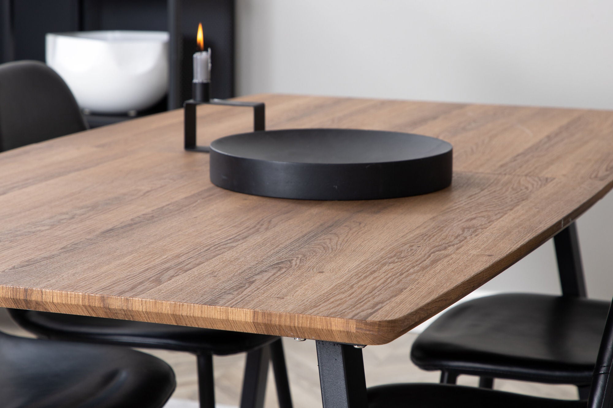 Venture Home Inca spisebord - Wood / Black + Polar Spisebordsstol Black / black_4