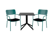 Venture Home Way café bord 70*70+Nicke Dining chair w. armrest - Green Steel_2