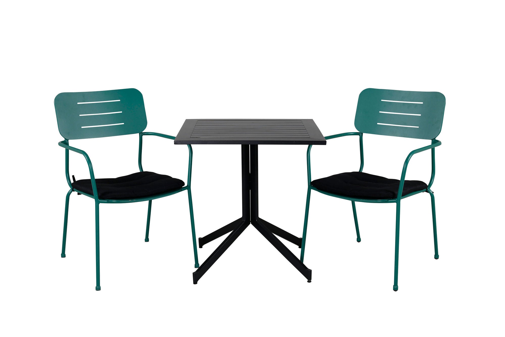 Venture Home Way café bord 70*70+Nicke Dining chair w. armrest - Green Steel_2