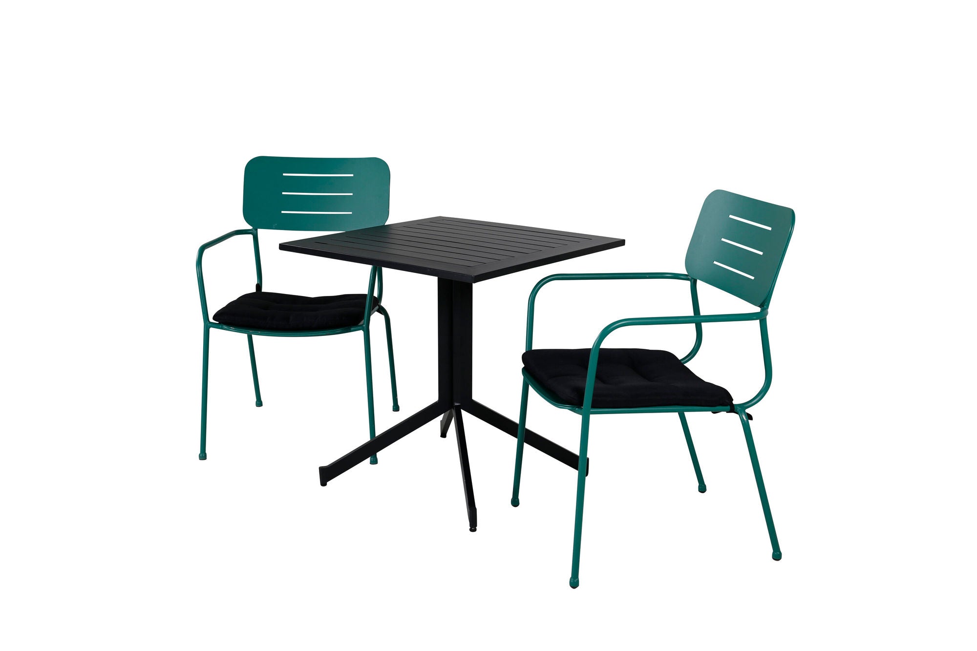 Venture Home Way café bord 70*70+Nicke Dining chair w. armrest - Green Steel_2