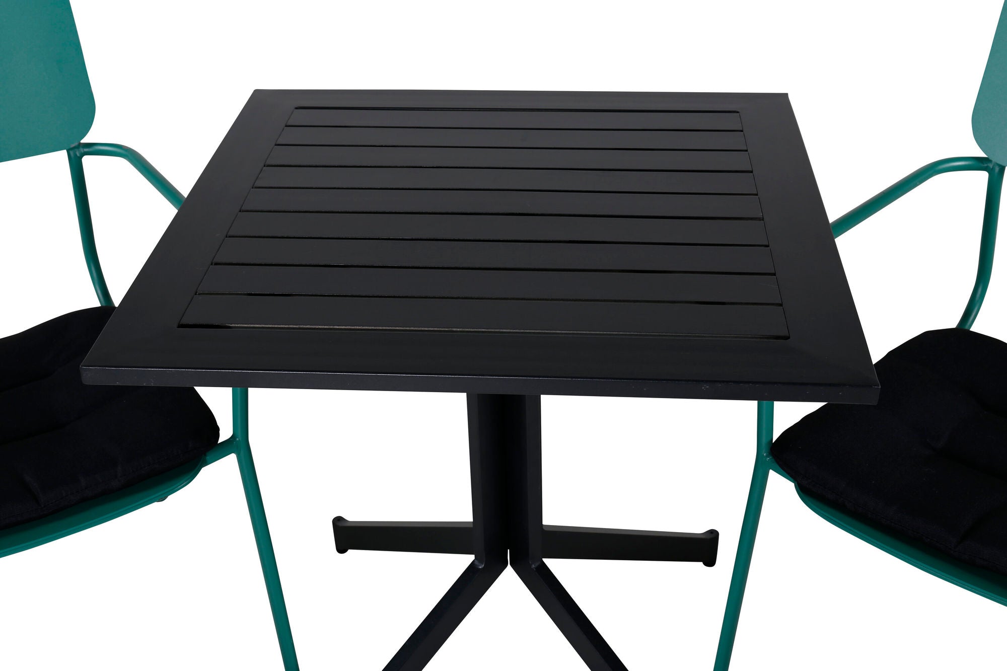Venture Home Way café bord 70*70+Nicke Dining chair w. armrest - Green Steel_2