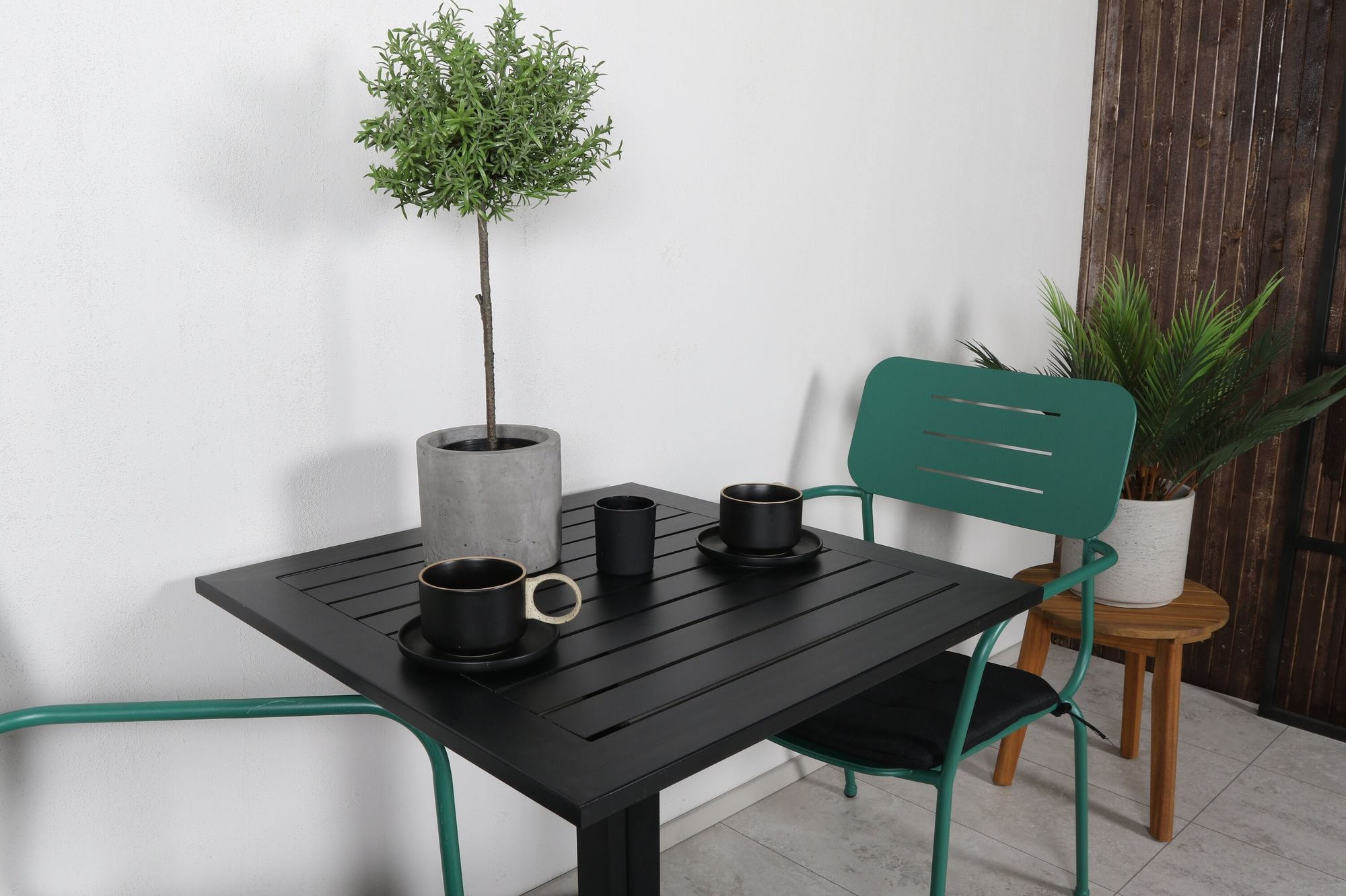 Venture Home Way café bord 70*70+Nicke Dining chair w. armrest - Green Steel_2
