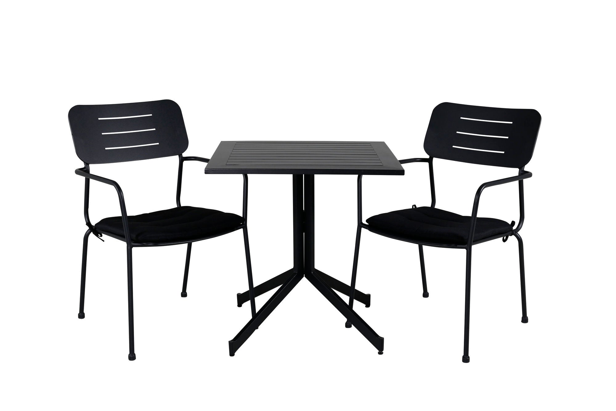 Venture Home Way café bord 70*70+Nicke Dining chair w. armrest - Black Steel_2