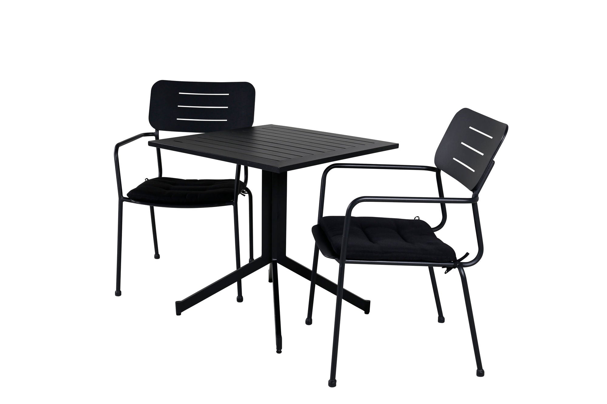 Venture Home Way café bord 70*70+Nicke Dining chair w. armrest - Black Steel_2