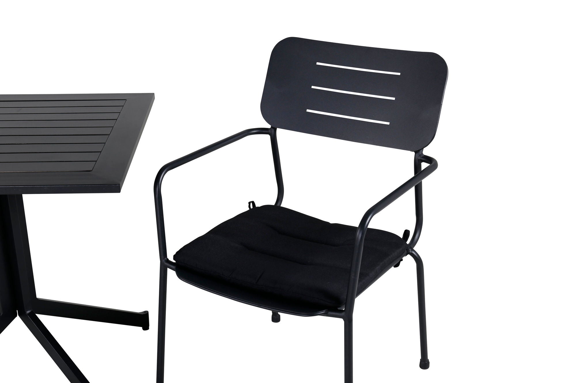 Venture Home Way café bord 70*70+Nicke Dining chair w. armrest - Black Steel_2