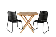 Venture Home Cane Café bord ø80cm - Bamboo+Lindos Stacking stol - Black Alu / Black Rope_2