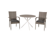 Venture Home Parma cafébord ø90 - White Alu / Grey Aintwood+Anna Arm stol (stackable) - Grey_2