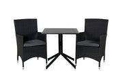 Venture Home Way café bord 70*70+Malin Armchair - Black/Grey_2
