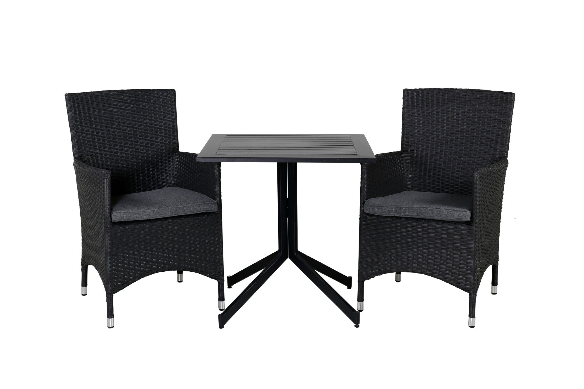 Venture Home Way café bord 70*70+Malin Armchair - Black/Grey_2