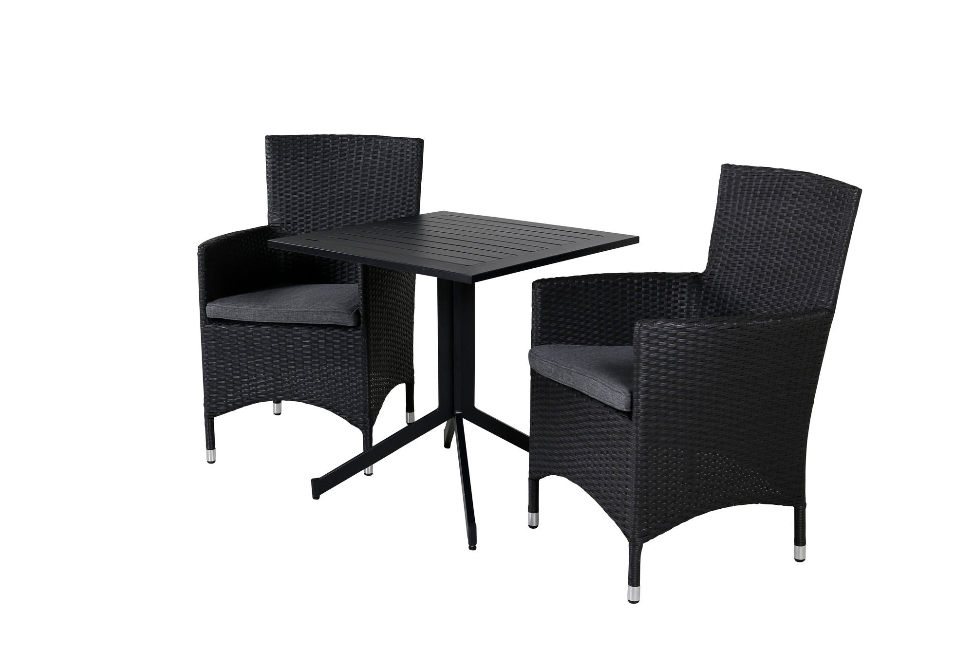Venture Home Way café bord 70*70+Malin Armchair - Black/Grey_2