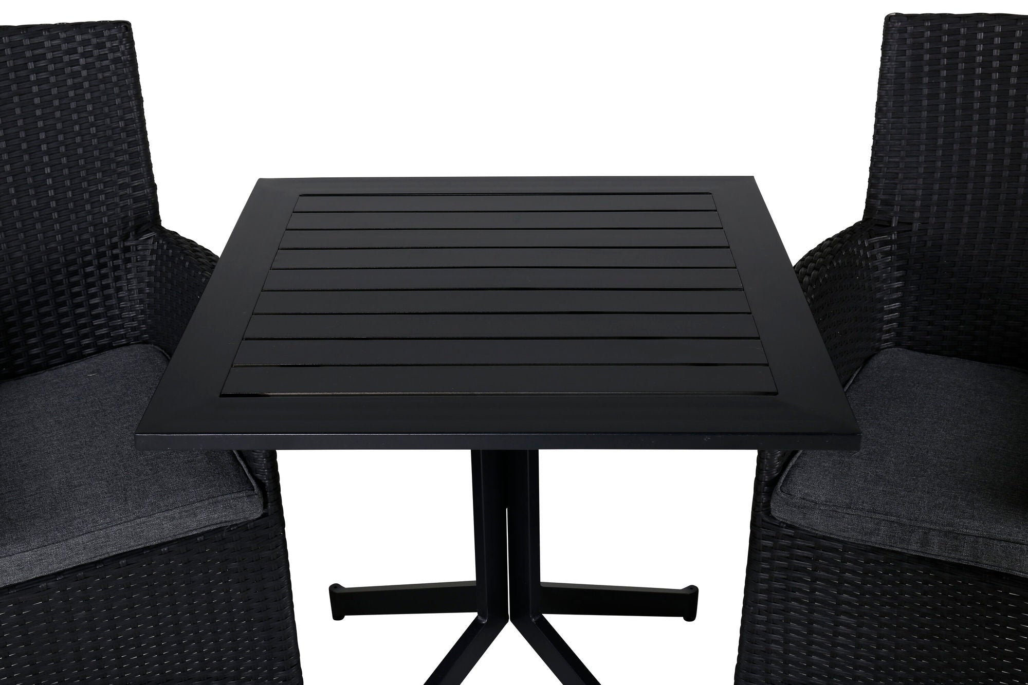 Venture Home Way café bord 70*70+Malin Armchair - Black/Grey_2