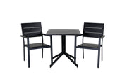 Venture Home Way café bord 70*70+Levels stol (stackable) - Black Alu / Black Aintwood_2
