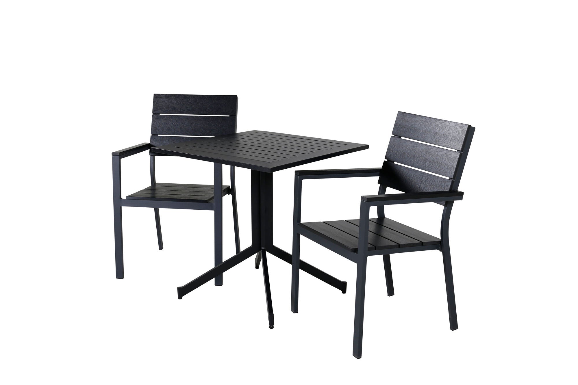 Venture Home Way café bord 70*70+Levels stol (stackable) - Black Alu / Black Aintwood_2