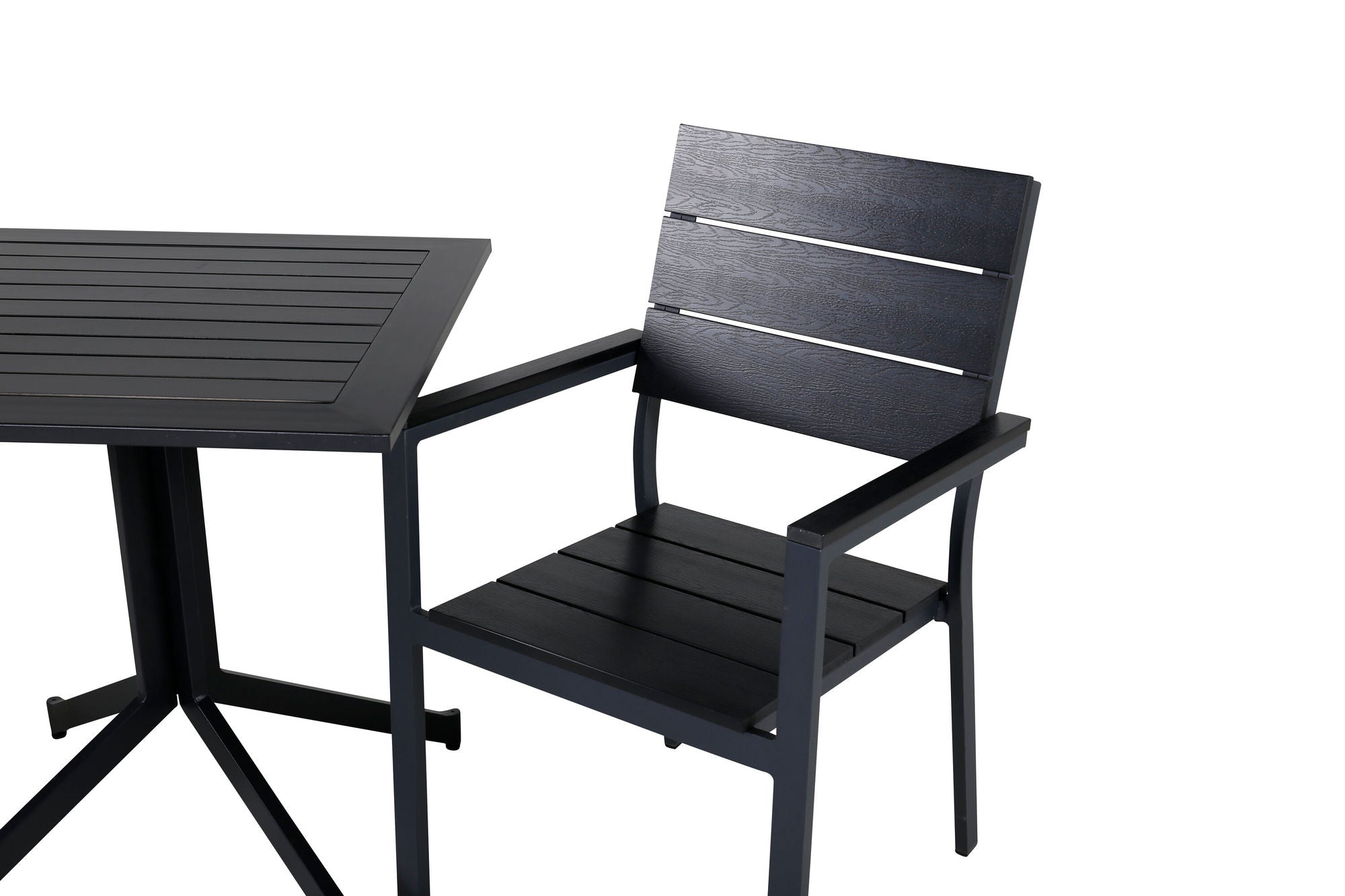 Venture Home Way café bord 70*70+Levels stol (stackable) - Black Alu / Black Aintwood_2
