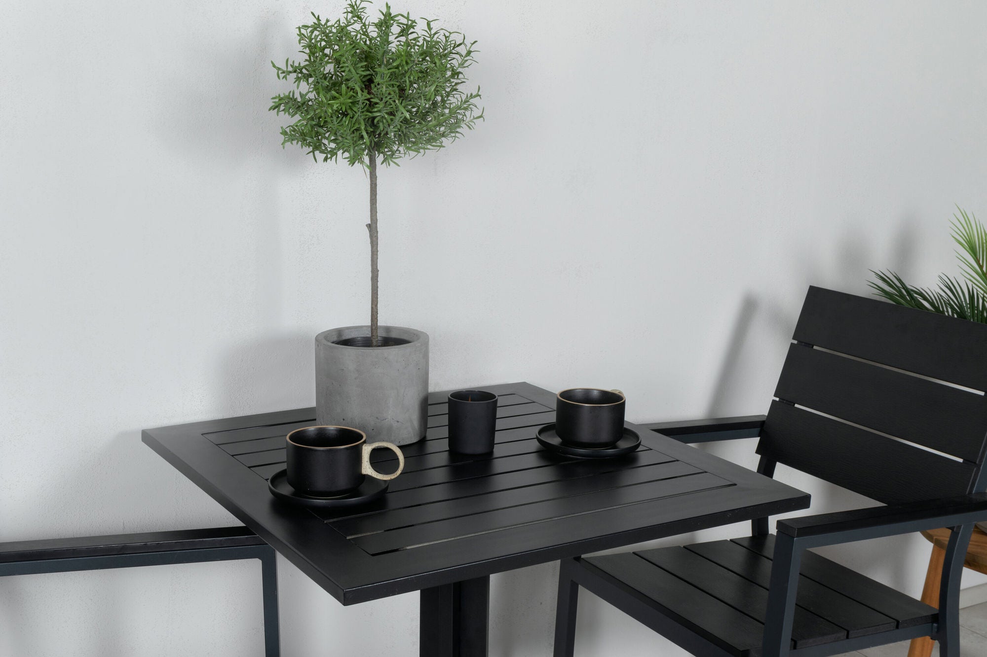 Venture Home Way café bord 70*70+Levels stol (stackable) - Black Alu / Black Aintwood_2