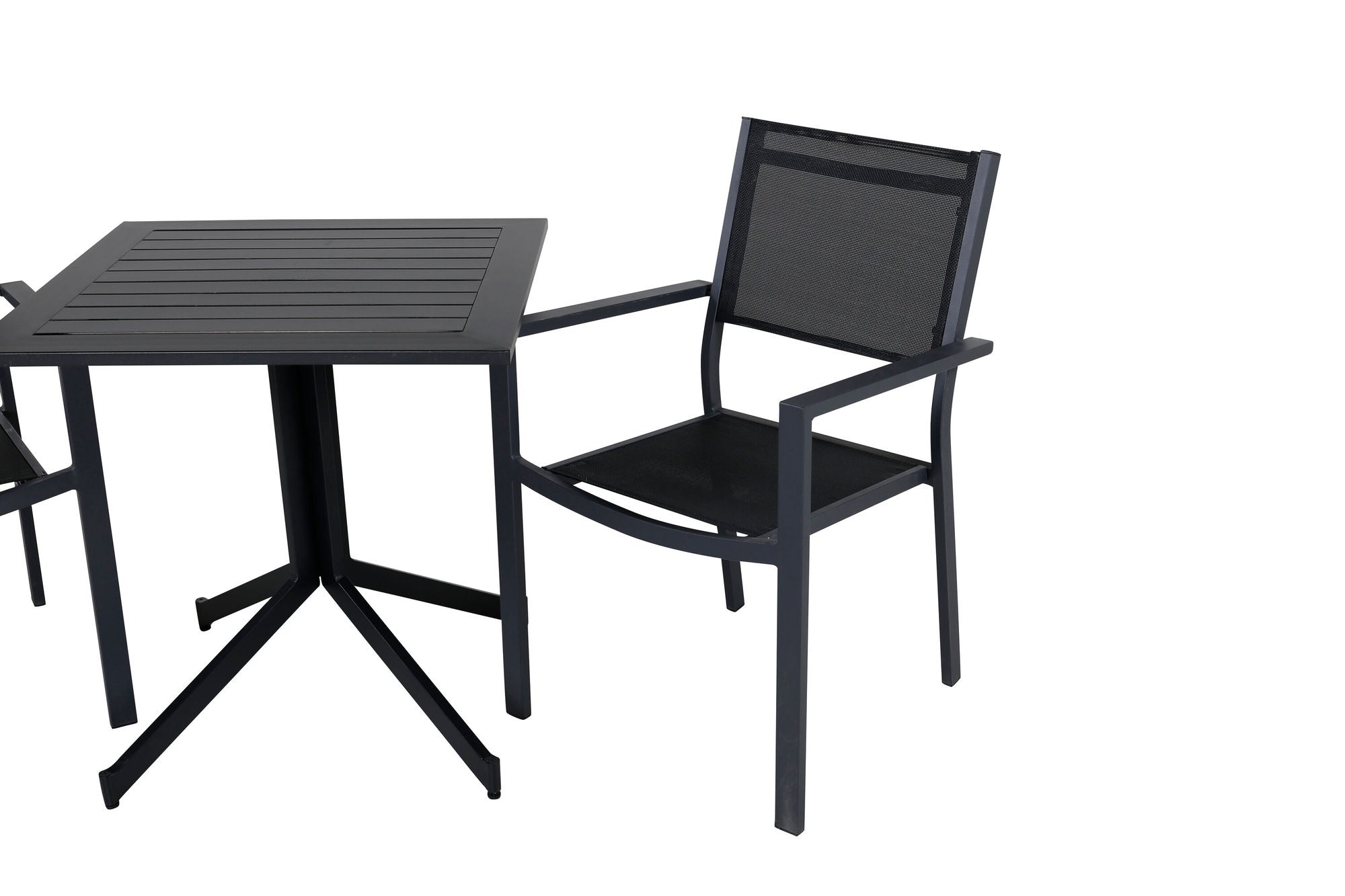 Venture Home Way café bord 70*70+Copacabana Stacking stol - Black/Black_2