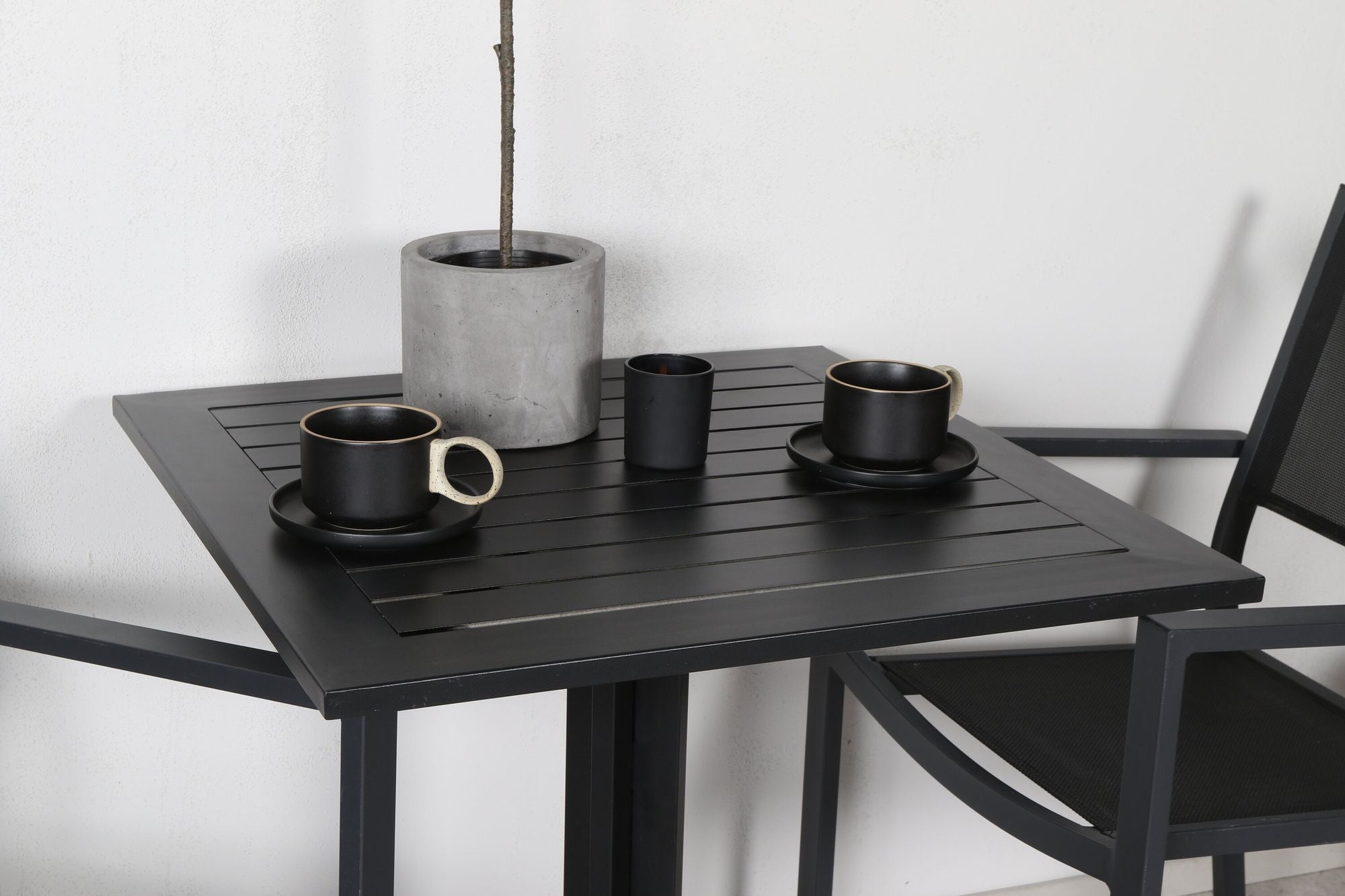 Venture Home Way café bord 70*70+Copacabana Stacking stol - Black/Black_2