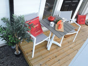 Venture Home Colorado - Cafébord - 70*70 - Matt Vit / Grå Aintwood+Copacabana Arm stol (stac