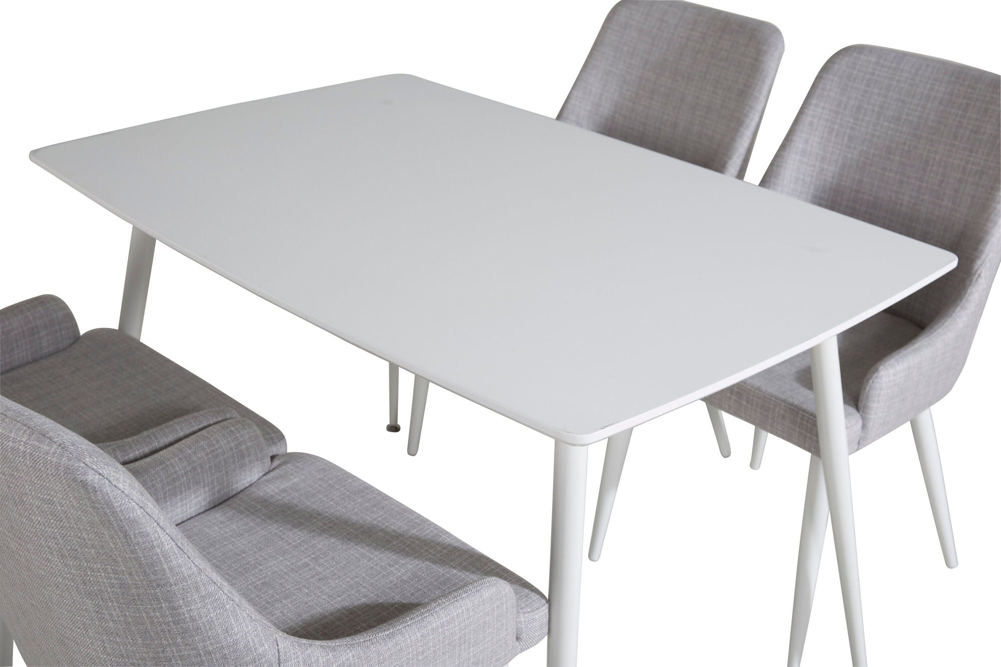 Venture Home Polar spisebord 120 cm - White White+Plaza Dining chair - White legs - Light Grey Fabric_4