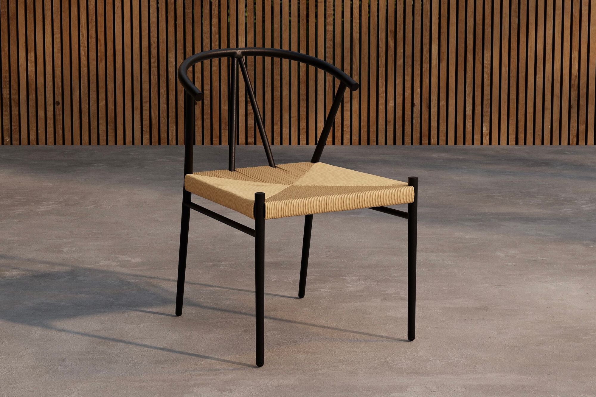 Venture Home Alfons Spisebordsstol - Black Powder Coating / Natural rattan