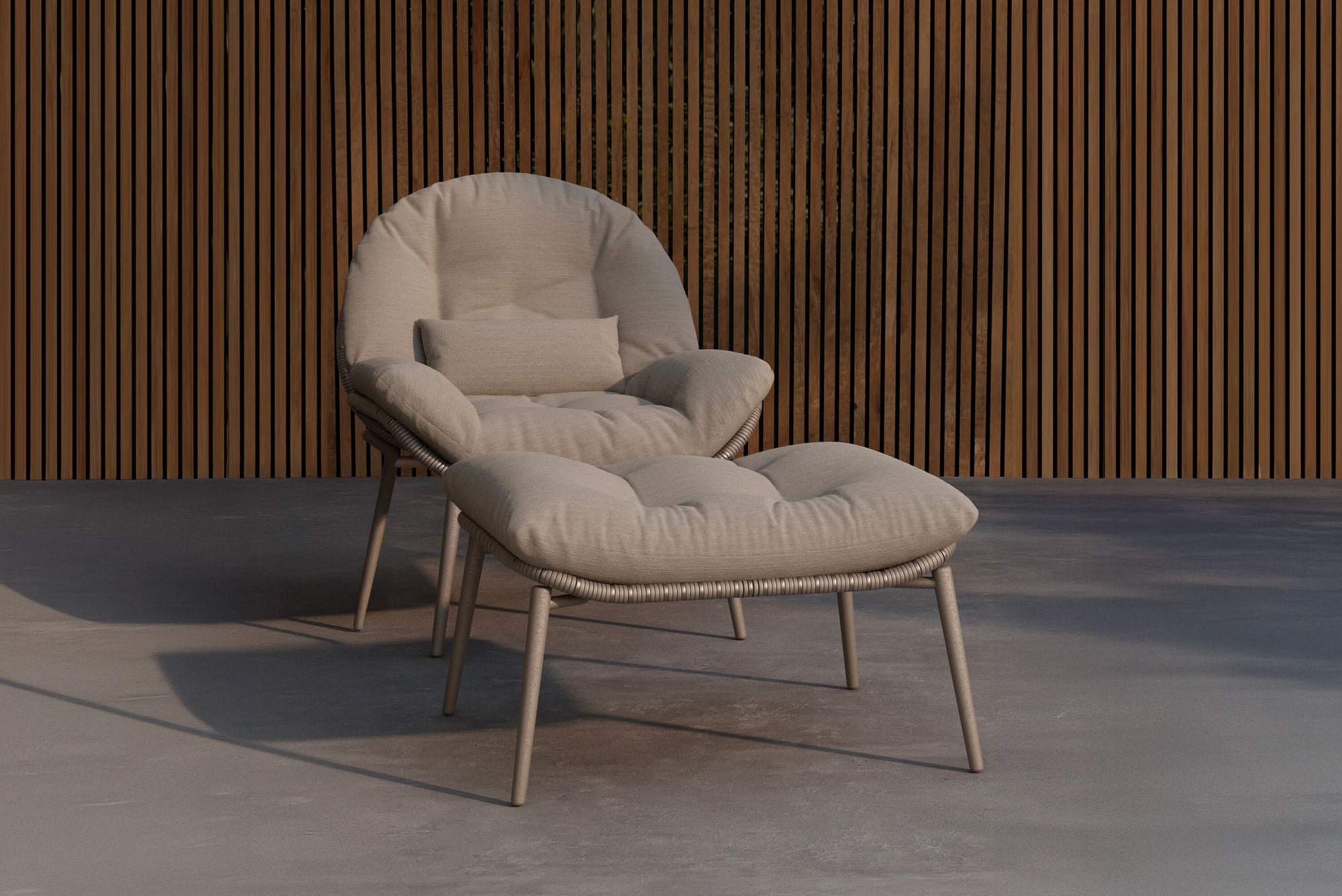 Venture Home Cala Lounge stol - Beige / Beige