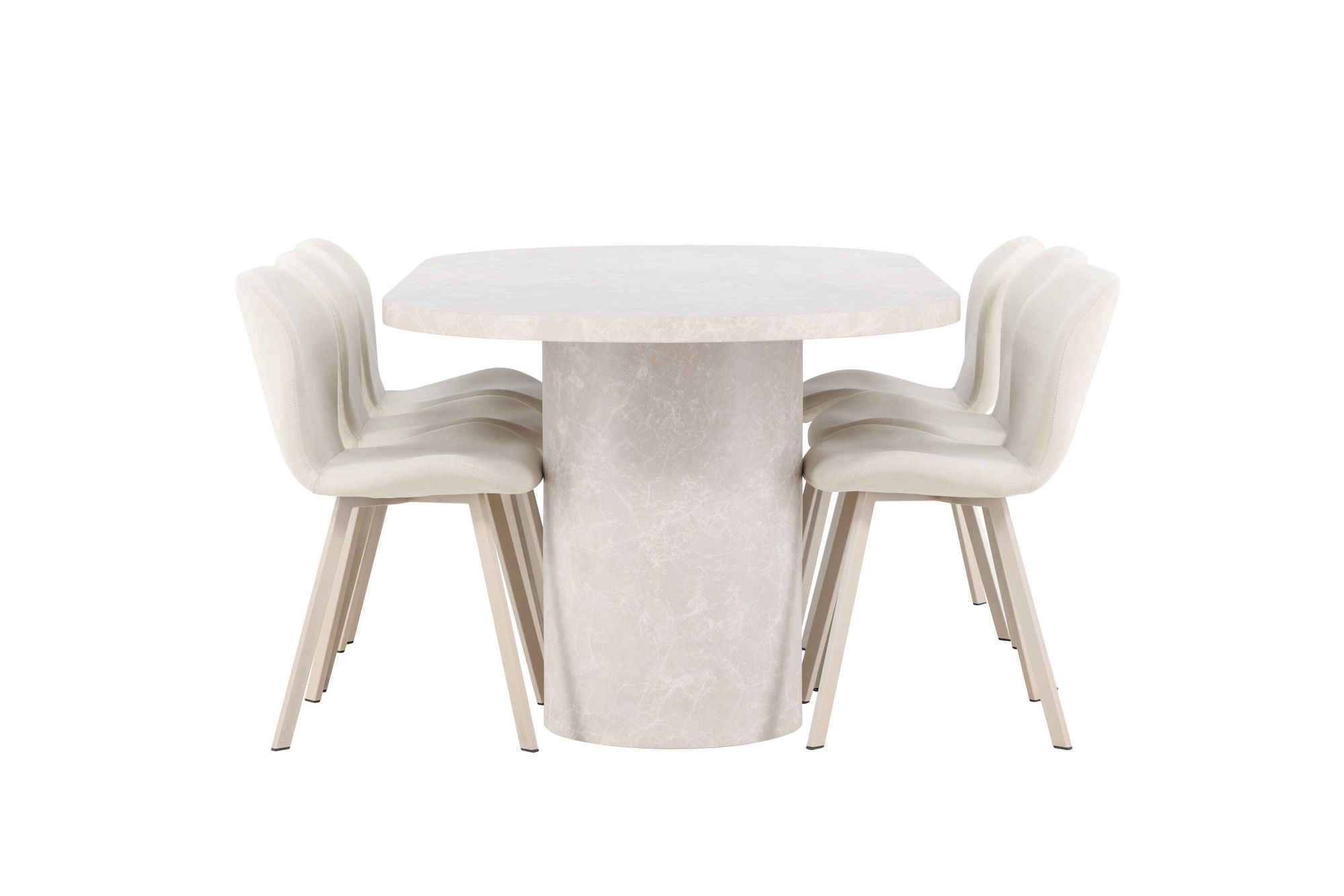 Venture Home Narvik bord - Beige with 6 Lilja stol - Beige