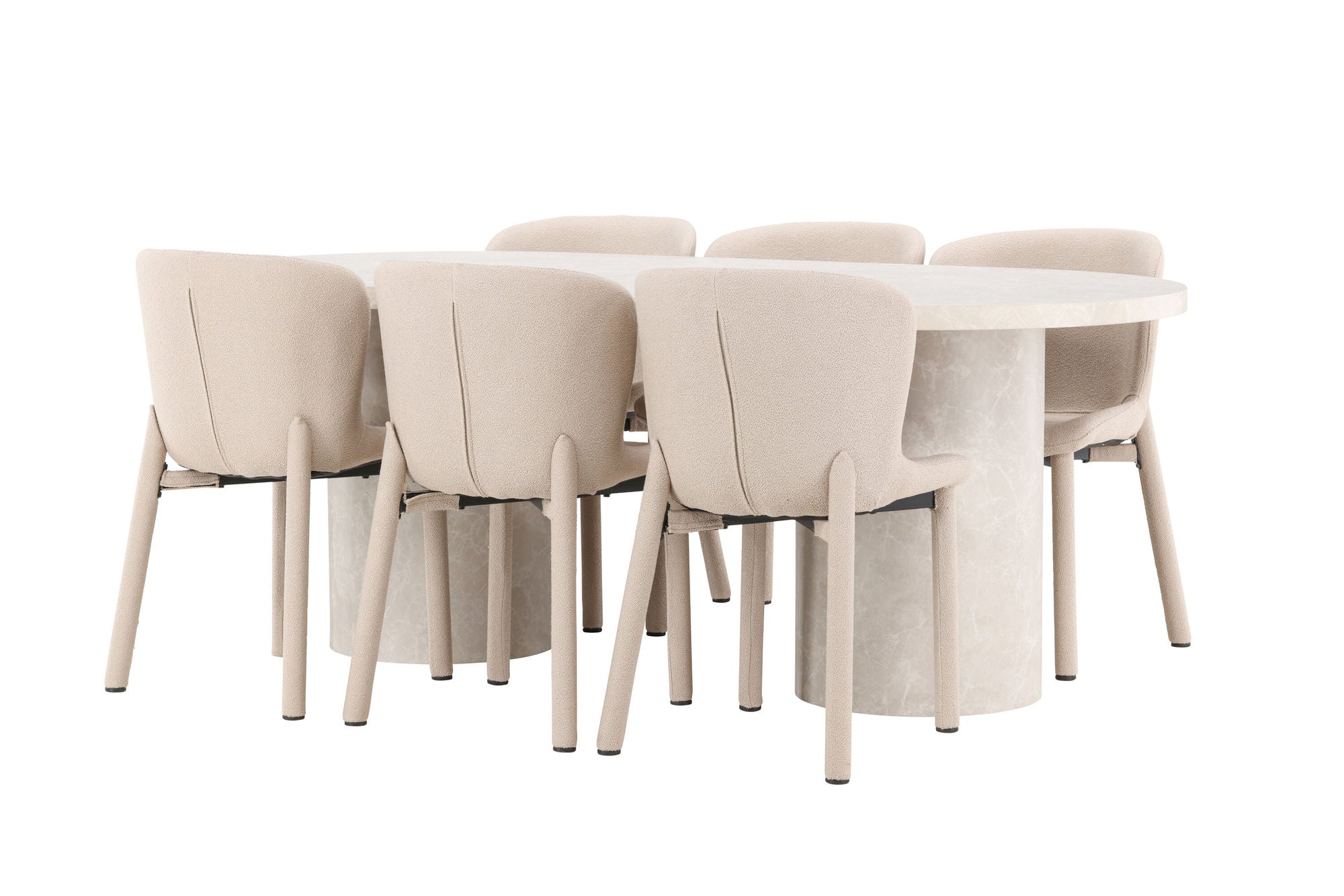 Venture Home Narvik bord - Beige with 6 Astoria stol - Beige