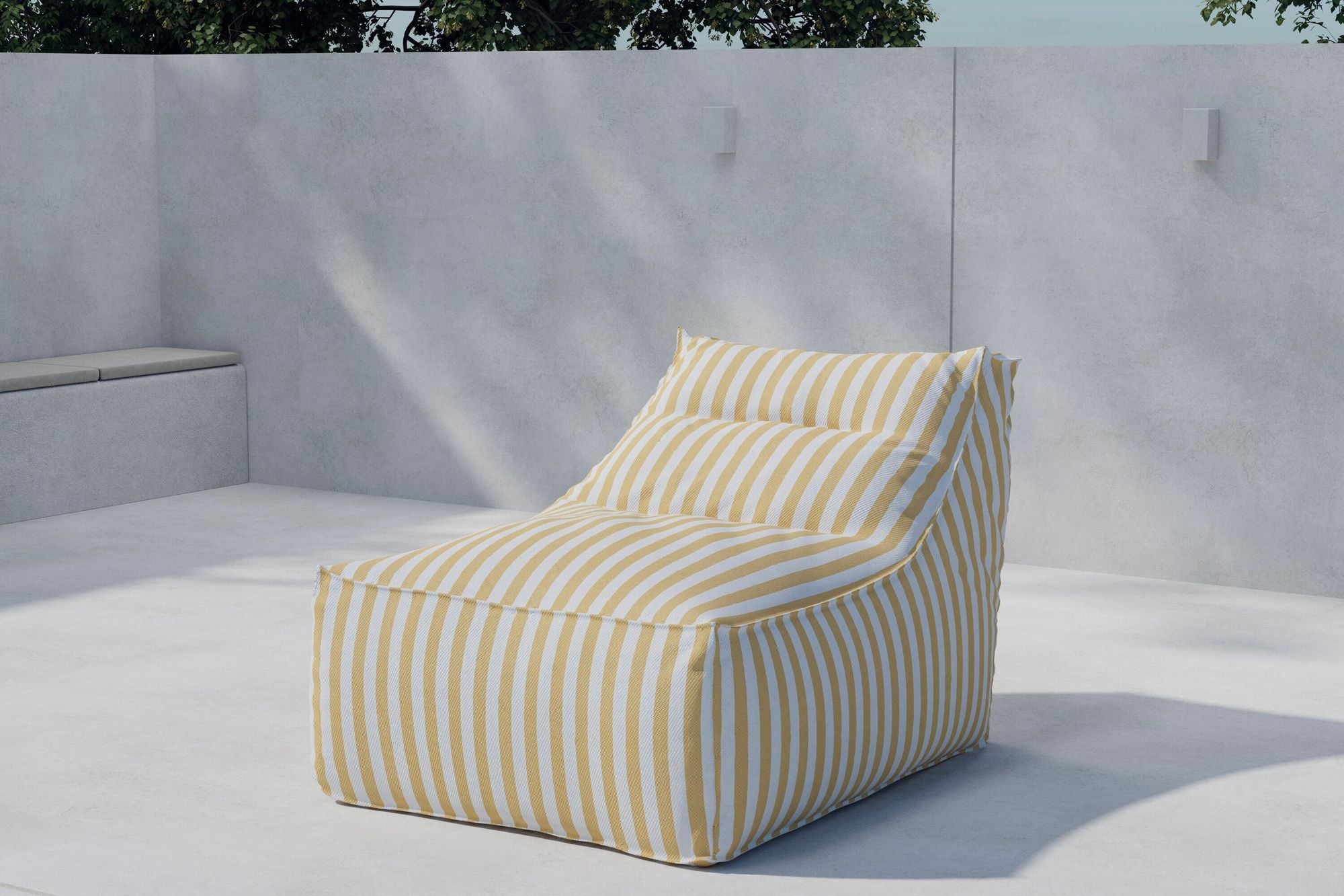 Venture Home Redang Relaxbag Fabric - White/ Yellow Striped / 118*94*83
