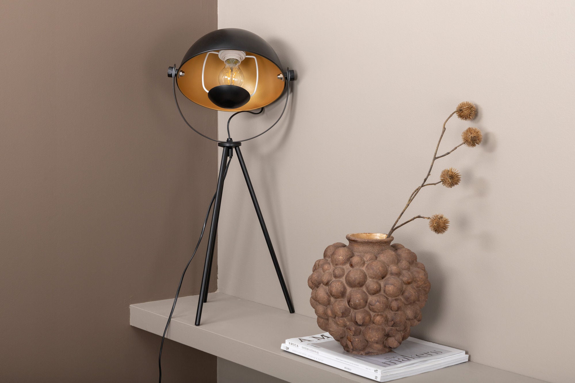Venture Home Search -bord lampe - Black/Black / Brass