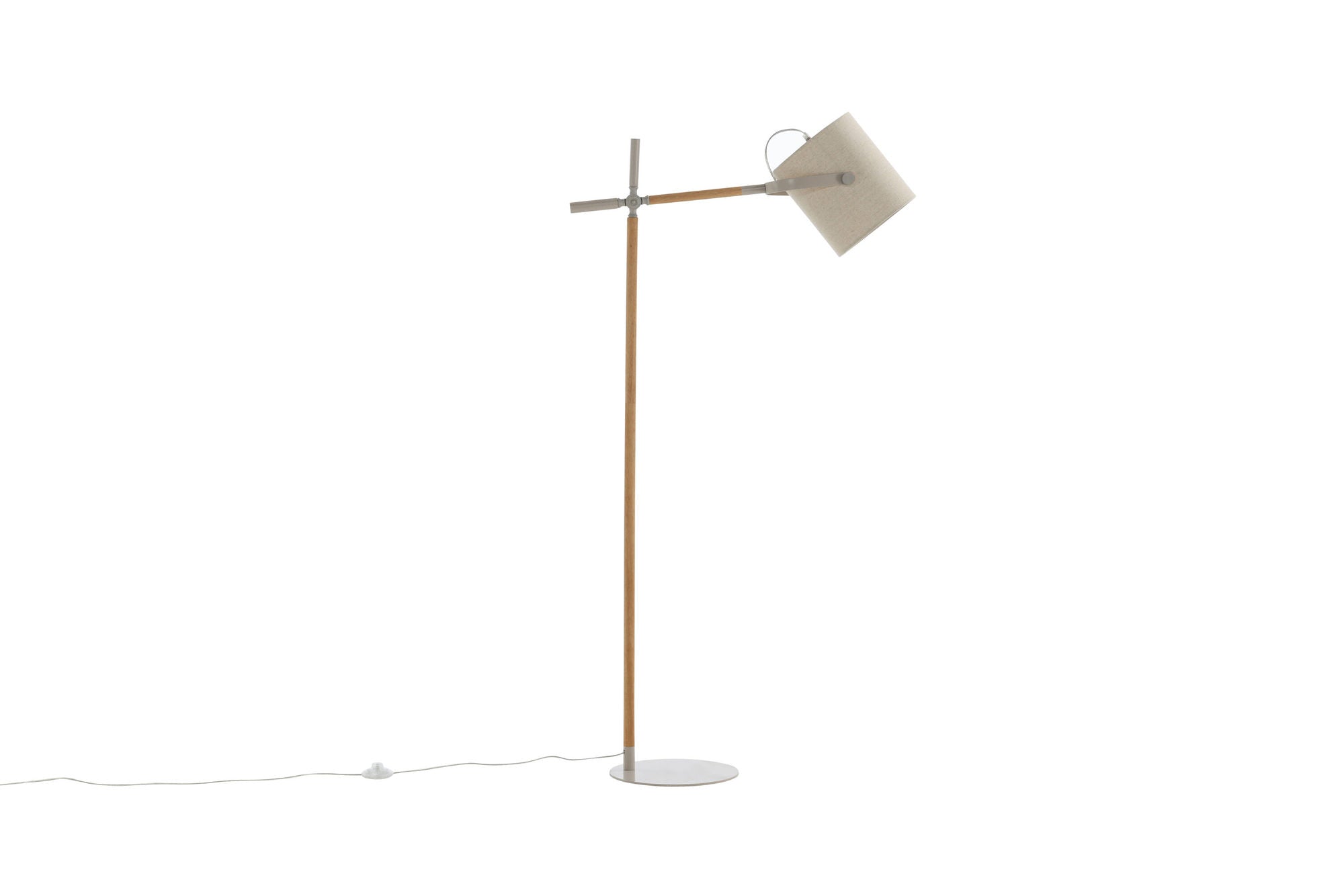 Venture Home Dennis -Floor lampe - Beige / Wood/Beige Linen