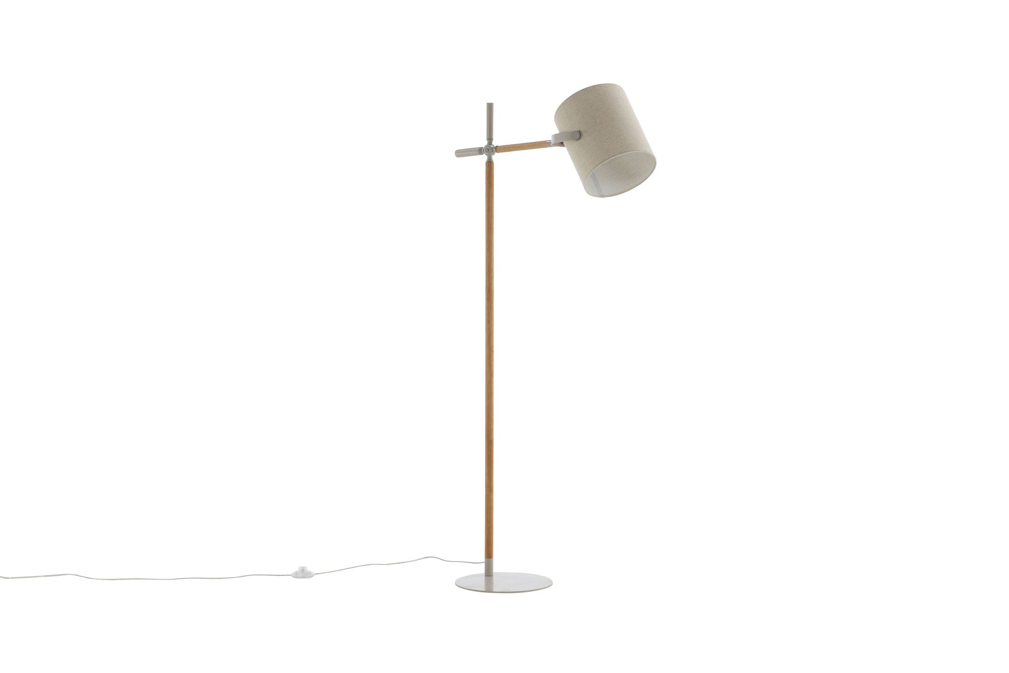 Venture Home Dennis -Floor lampe - Beige / Wood/Beige Linen